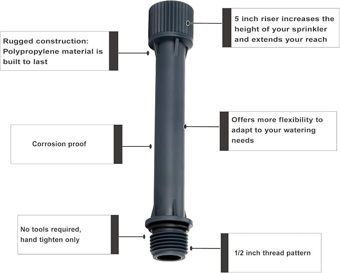 Eden 96093 Multi-Adjustable Flex Design Garden Sprinkler Set with Extensions, Great for DIY Gardening