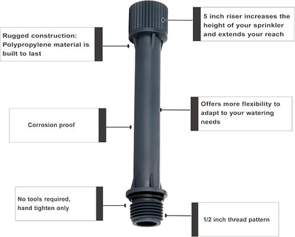 Eden 96093 Multi-Adjustable Flex Design Garden Sprinkler Set with Extensions, Great for DIY Gardening