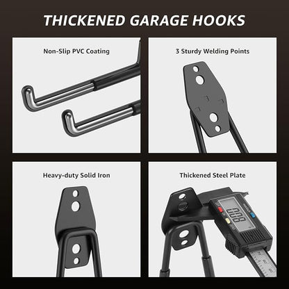 Heavy Duty Garage Hooks for Storage & Hanging Items, 20-Pack | for Hanging Bikes, Hoses, Ladders, Ropes, Garden Tools; for Garage, Warehouse, Yard, Shed