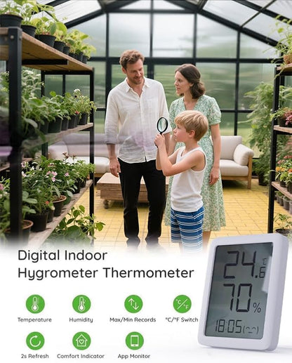 6X10FT Enhanced Aluminum Small Greenhouse for Outdoors with Thermometers | Easy Assembly, UV-Resistant Panels, Built-in Reinforcement, Lockable Sliding Door, Roof Vent, For Vegetable, Flower and Herb