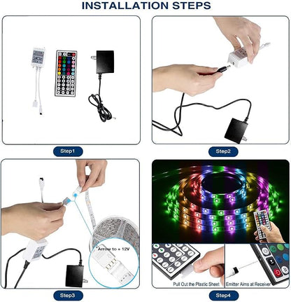 DAYBETTER Led Strip Lights 16.4ft Waterproof Color Changing Led Lights with Remote Controller