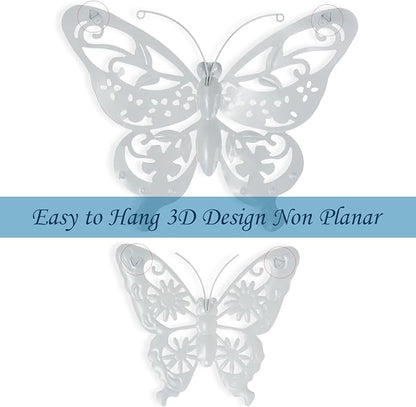SUNREEK 6Pcs Metal Butterfly Wall Decor, 14Inch/9Inch Outdoor Butterfly Wall Art for Fence Garden Yard Room Patio Balcony Decorations