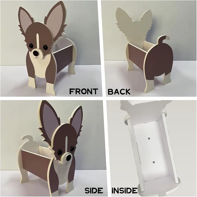 Black Labrador Dog Planter Pots, 9.45x 6.38 x 13.39 Inches | Dog Flower Pot, Cute Animal Shaped Plant Pot, Gifts for Women & Pet Lovers, Indoor Outdoor Garden Home Office Decor