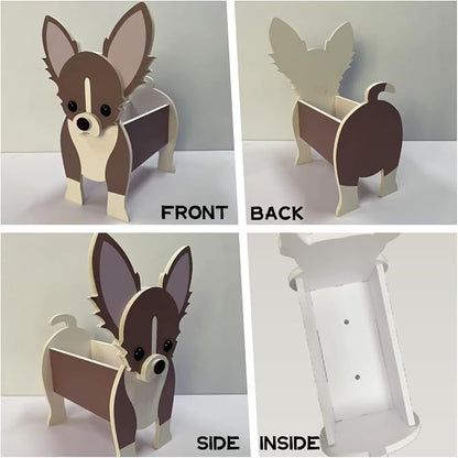 Black Labrador Dog Planter Pots, 9.45x 6.38 x 13.39 Inches | Dog Flower Pot, Cute Animal Shaped Plant Pot, Gifts for Women & Pet Lovers, Indoor Outdoor Garden Home Office Decor