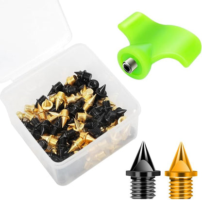 1/4 Inch Track Spikes, 100 Pieces Steel Track Shoe Spikes Replacements and Spike Wrench for Sports Running Track Shoes