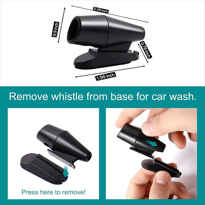 8Pcs Deer Whistles for Vehicles Wind Activated Black