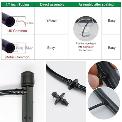Topiverse Drip Irrigation Emitters, Circle Spray, 0-20 GPH | Adjustable Flow, 1/4" tubing, 30 PSI max, Irrigation Dripper With Stake, Sprinkler Head, Garden Patio Lawn Watering, 25 Pcs