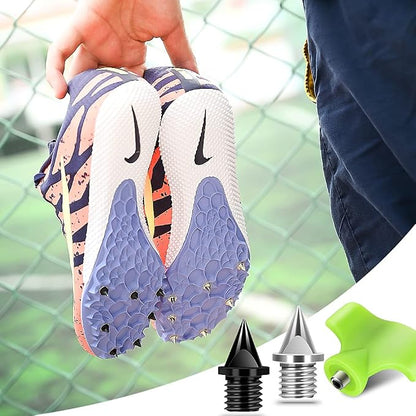 1/4 Inch Track Spikes, 100 Pieces Steel Track Shoe Spikes Replacements and Spike Wrench for Sports Running Track Shoes