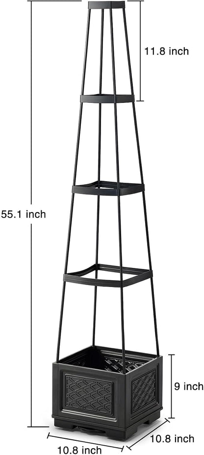 Tomato Planter with Wheels, 57" Self Watering Raised Garden Bed with Tomato Cage & Trellis for Light Climbing Plants, Cherry Tomatoes, Clematis, Herbs, Indoor & Outdoor Gardening for Patios, 1 Pack