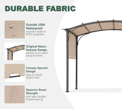 85''x 208'' Universal Replacement Pergola Cover for Pergola L-PG080PST and Other Same Size of Pergolas, (Light Beige)