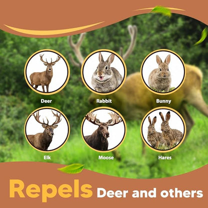 Deer Repellent for Plants, Rabbit Repellent Outdoor, Deer and Rabbit Repellent for Plants, Garden, Trees, Deer Away Safe for People, Pets and Plants, Lasts Up to 60 Days 8 Packs