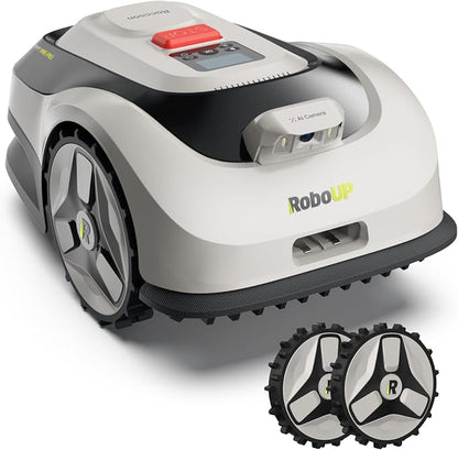 Raccoon 2 SE Robot Lawn Mower with Replaceable Front Wheels, Auto Mapping Robotic Lawnmower for 0.15 Acre with APP Control, Vision Navigation, 20°Slope, Ideal Robot Mower for Small Lawns