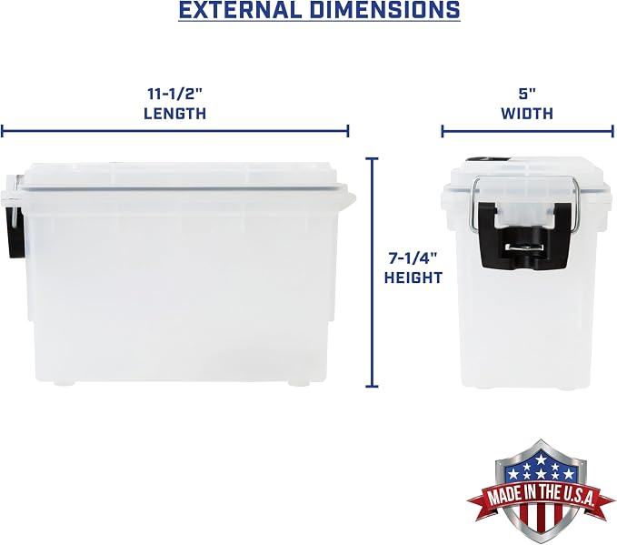 Sheffield Ammo Box Made in USA, Stackable Lockable Ammo Storage Box, Frost | 4 Pack Lockable Storage Box, Water and Dust Resistant Dry Box, Secures Hunting Gear, Gun Accessories, Supplies, and Bullets