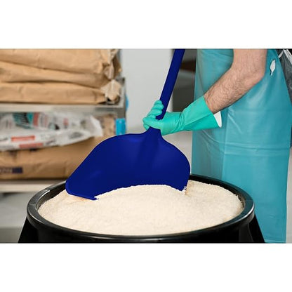 SPARTA Polypropylene Sanitary Shovel, One-Piece Molded Food and Ice Scoop for Commercial Kitchen and Bulk Ingredient Transfer, 10" x 13.75" Scoop, Blue (Pack of 3)