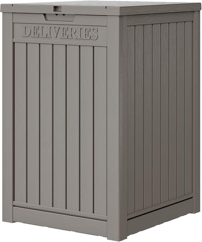 LHBGO Package Delivery Box for Outside, 48 Gallon Storage with Lockable Secure, Large Double Wall Resin Outdoor Package Delivery Waterproof Deck