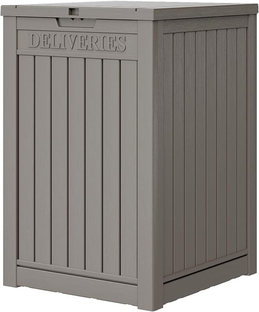 LHBGO Package Delivery Box for Outside, 48 Gallon Storage with Lockable Secure Design, Large Resin Outdoor Package Drop Cabinet