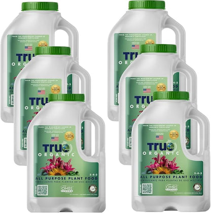 True Organic All Purpose Plant Food – Organic Fertilizer for Fruits, Vegetables, Flowers, and Herbs – 4.5lb Jug Covers 97 sq. ft.- Case of 6
