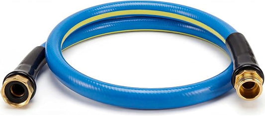 SheeChung Short Garden Hose 3FT x 5/8",Leader Hose for Hose Reel Faucet,Short Water Hose Heavy Duty,Flexible RV Rubber Hose with Male to Female Fittings,Hose Extension,3/4"Brass Fittings