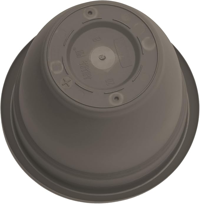 Bloem Ariana 10" Plastic Self-Watering Planter, Peppercorn, 2-Pack | Self-watering disk at the bottom of each pot that acts as a water wick and reservoir for optimal plant health