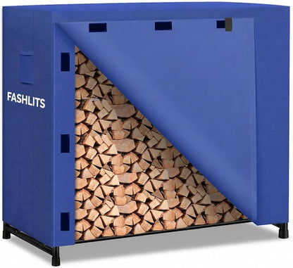 4ft Firewood Rack Cover, Waterproof Heavy Duty 600D Oxford | Storage Wood Rack Cover for Patio, Yard, Indoor and Outdoor Use(Cover Only, Rack Not Included)