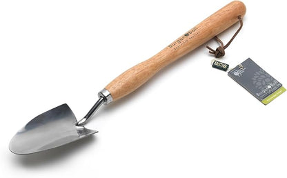 Burgon & Ball Mid-Handled Stainless Steel Trowel, Wood Grip