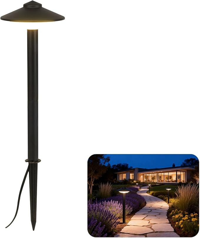 20.33 Inch Aluminum Low Voltage Landscape Lighting 2.7W LED Low Voltage Pathway Lights, Outdoor Landscape Path Lights with Patent Connector, ETL UL CSA Qualified IP54 Waterproof, 1 Pack