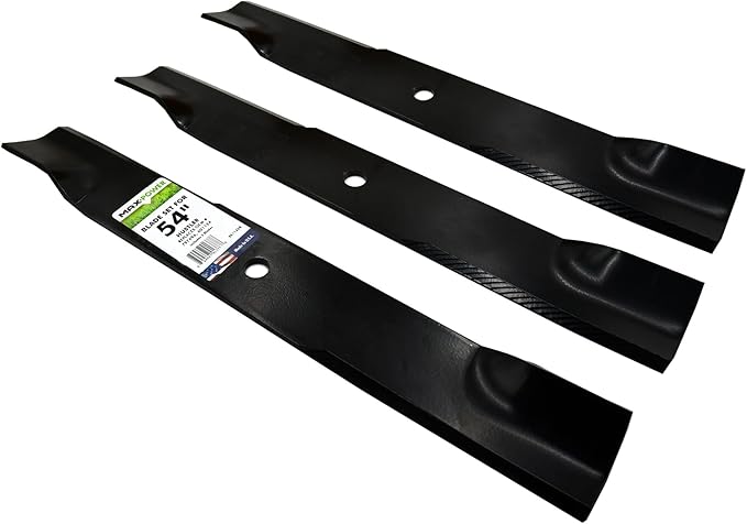 Maxpower 561133B USA MADE 3 Blade Set | For 54" Cut Hustler Mowers Replaces 601124, 797696, Spartan 438-0001-00