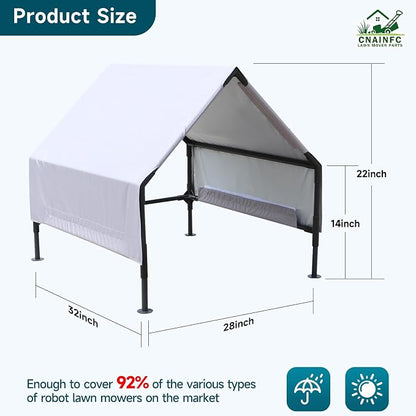 Robot Mower Garage, Waterproof UV-Proof Cover, for All Robot Mowers | Thickened 600D Oxford fabric | Rust-proof steel frame | 32×28×24in | Fits Lymow, Segway, Mammotion, Mova, WORX & more