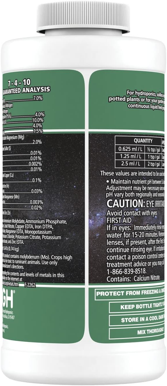 General Hydroponics GH1621 FloraNova Grow-1 Pint Fertilizer