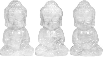 Rockcloud Pocket Stone Baby Buddha Crystal Statue for Home Decoration Zen Garden Spiritual Feng Shui Figurine, Rock Quartz