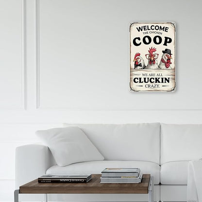 mmiishe Chicken Coop Accessories Wall Decorations Vintage Chicken Gifts for Farmers Funny Metal Signs for Coop Garden Kitchen Fences Gate Retro Wall Art Birthday Anniversary Decoration Metal Tin Sign