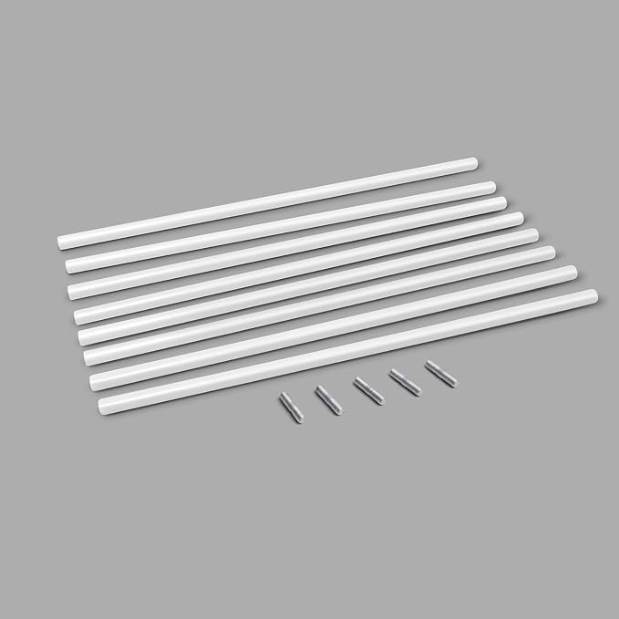ANLEOLIFE 8-Pack 12 Inch Raised Garden Bed Support Rods, Stabilizer Bracing Rod Kit with Connector Studs & Screws, Prevent Bowing in Metal Garden Beds, Antique White