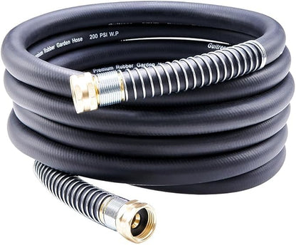 Guitrees Leader Garden Hose 15ft x 3/4", Heavy Duty Short Water Hose, Female to Female Fittings, Five Layered Braiding for Durability, 1000PSI Burst, 300PSI Working (Black)