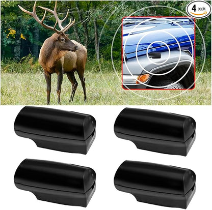 Car Deer Warning Whistles Device, 4PCS Waterproof Vehicle Horn Sensor Repellent with Adhesive Tapes, Automotive Exterior Animal Alert Accessories, Universal for SUVs Trucks Motorcycles