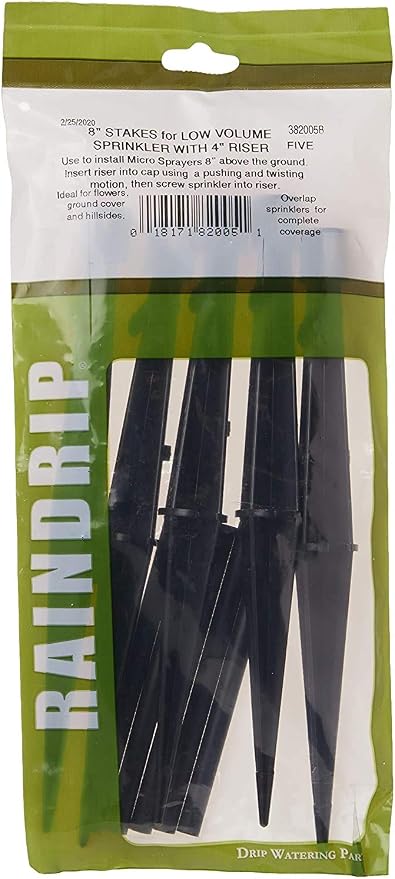 Raindrip 382005B Heavy-Duty Support Stake for, Pack of 4, Black