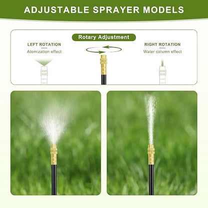 Drip Irrigation System - 100FT with Tool-Free Quick Connectors, 40 Copper Atomizing Nozzles & 360° Bendable Spray for Garden, Greenhouse, Lawn, Plants
