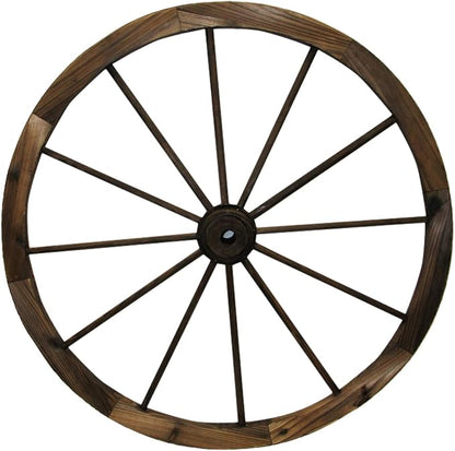 Leigh Country 30-Inch Wooden Wagon Wheel, Rustic Decorative Yard/Garden Décor, for Decoration Only