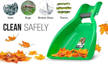 Leaf Collector, Leaf Scoops, Hand Rake for Leaf Picker Upper Gardening Hand Tools, Lawn Cleaning Garden Rake 9 Pair Leaf Scoop, Green Plastic Leaf Grabber, by Superio