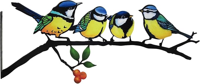 Metal Bird Wall Art Decor,Outdoor Wall Decor for Garden Fence Porch, Weatherproof Fence & Garden Decorations, Metal Yard Art for Patio Wall