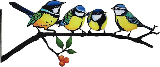 Metal Bird Wall Art Decor,Outdoor Wall Decor for Garden Fence Porch, Weatherproof Fence & Garden Decorations, Metal Yard Art for Patio Wall