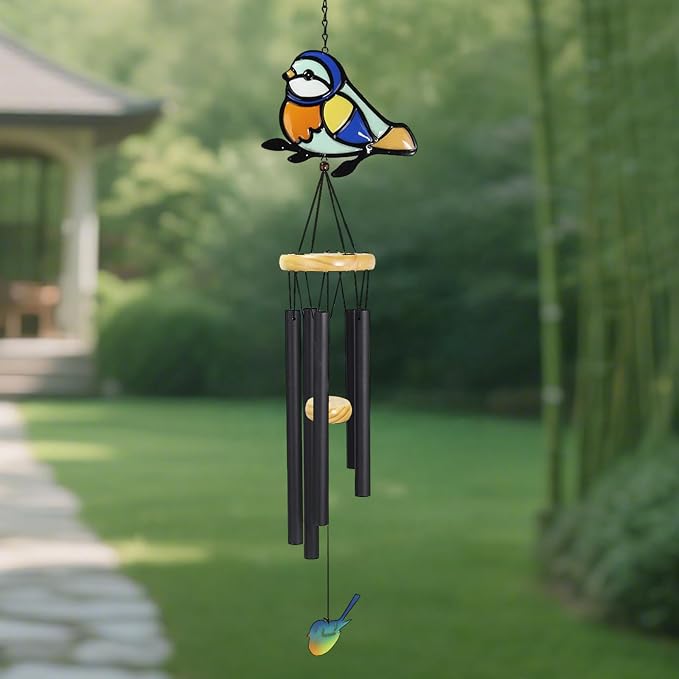 Wind Chimes for Outside Metal Aluminum 41.7" Inches Wind Chime with Brid Outdoor Decor Large Unique Chimes for Outside Festivals/Birthday for Mom Dad Grandma Home Garden Patio Decor