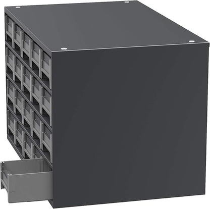 Akro-Mils Steel Garage Storage Cabinet, Small Parts Organizer Metal Cabinet for Hardware, Nails, Screws, Bolts, Nuts, and More, 17" W x 11" D x 11" H, 20-Drawer, Gray Cabinet/Gray Drawers (19320)
