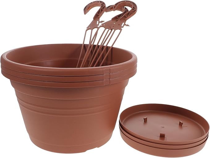 3Pcs Hanging Hanging Plant Pot Basket with Drainage Holes for Home Balcony Pots