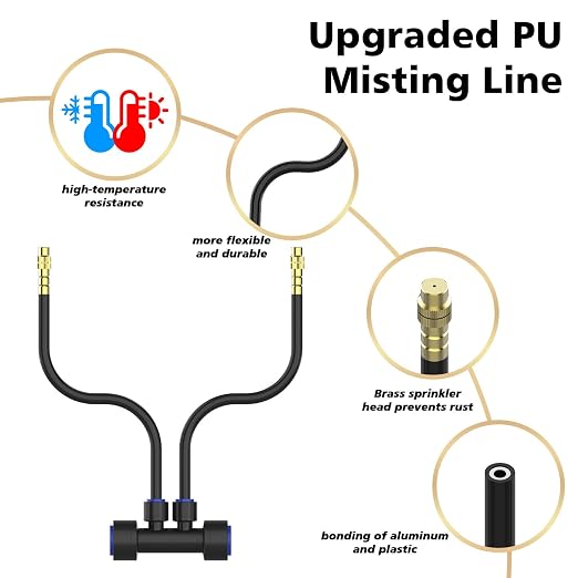Drip Irrigation System 2 Ports - 360°Adjustable Garden Watering System 50FT with 30 Nozzles, Drip Irrigation Kit for Garden, Yard, Lawn, Greenhouse, Plants, 2/5 inch Hose