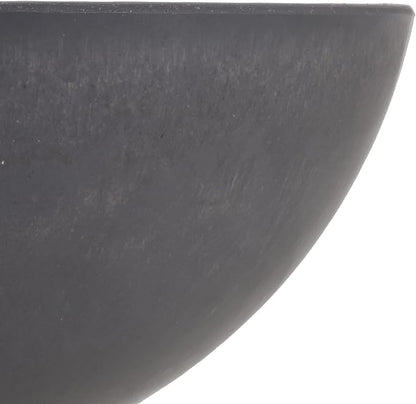 PSW Pot Collection M30DC 12-inch Plastic/Stone/Wood Composite Low Bowl Planter – No Drainage Hole (Drillable), Shallow Indoor/Outer Pot for Succulents, Bonsai, Fairy Gardens, Herbs, Dark Charcoal