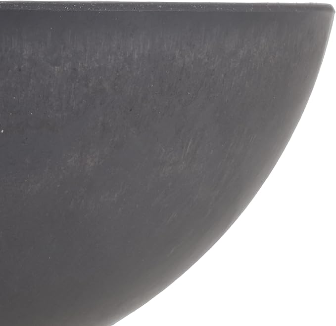 PSW PotCollection M30DC Plastic/Stone/WoodComposite Low BowlPlanter,No Drainage Hole(Drillable), Shallow Indoor/Outer Pot for Succulents,Bonsai,Fairy Gardens,Herbs,Dark Charcoal, 12 Inch (Pack of 12)