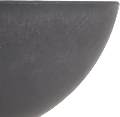 PSW PotCollection M30DC Plastic/Stone/WoodComposite Low BowlPlanter,No Drainage Hole(Drillable), Shallow Indoor/Outer Pot for Succulents,Bonsai,Fairy Gardens,Herbs,Dark Charcoal, 12 Inch (Pack of 12)