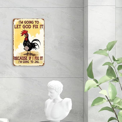 mmiishe Metal Signs Funny Chicken Coop Accessories Vintage Decor Chicken Gifts for Coop Garden Kitchen Fences Gate Retro Wall Art Rustic Decor Birthday Anniversary Decoration Metal Tin Sign