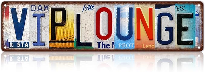 Vintage Vip Lounge Street Sign Wall Decor Metal Tin Signs