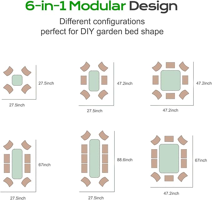 Aoodor 17" Tall Oval Galvanized Raised Garden Bed Kit, 6-in-1 Large Metal Outdoor Planter Box for Vegetables, Flowers, and Herbs, 7.5 x 2.3 x 1.5 Ft, Beige